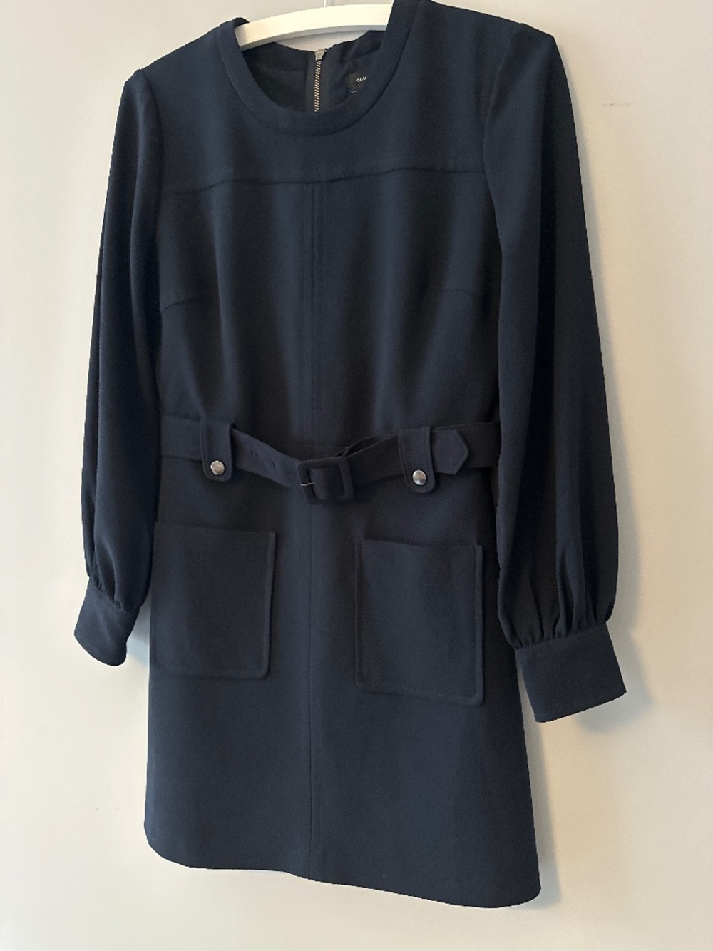 Club Monaco Navy Crepe Belted Dress Size 4